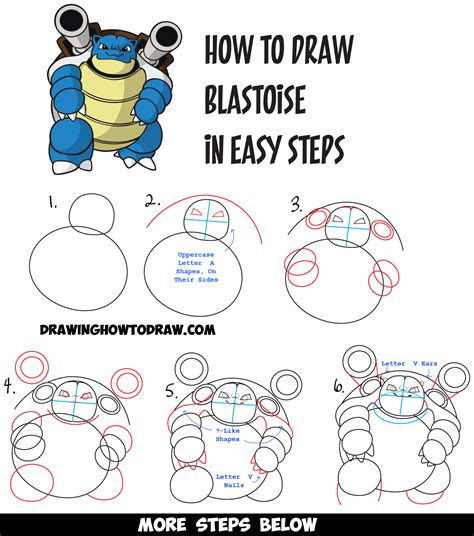 blastoise drawing|How To Draw Pokemon .